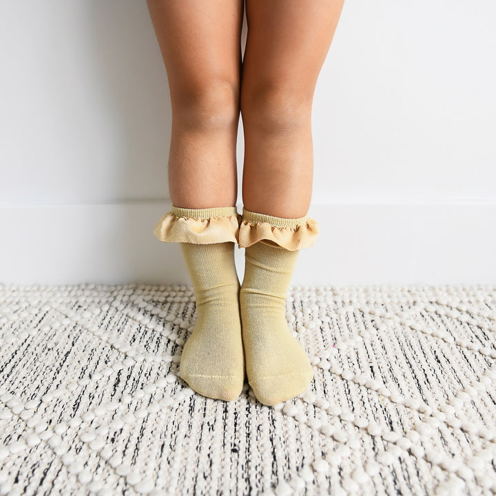 Khaki RUFFLE SOCKS - Gigi and Max
