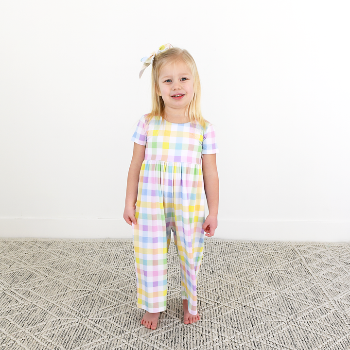 Winnie Pastel Plaid ROMPER - Gigi and Max