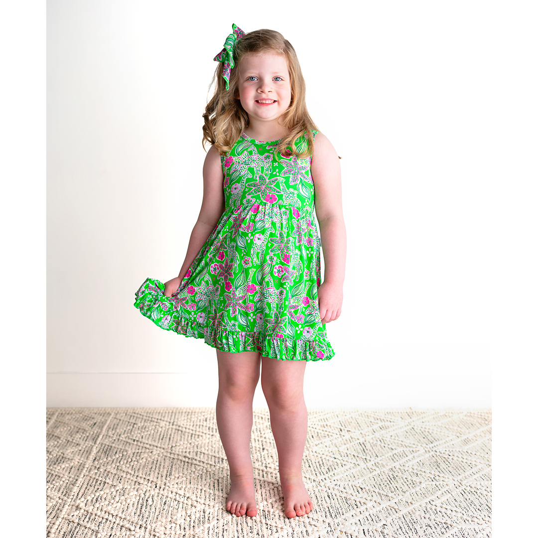 Safari TANK RUFFLE TWIRL DRESS - Gigi and Max