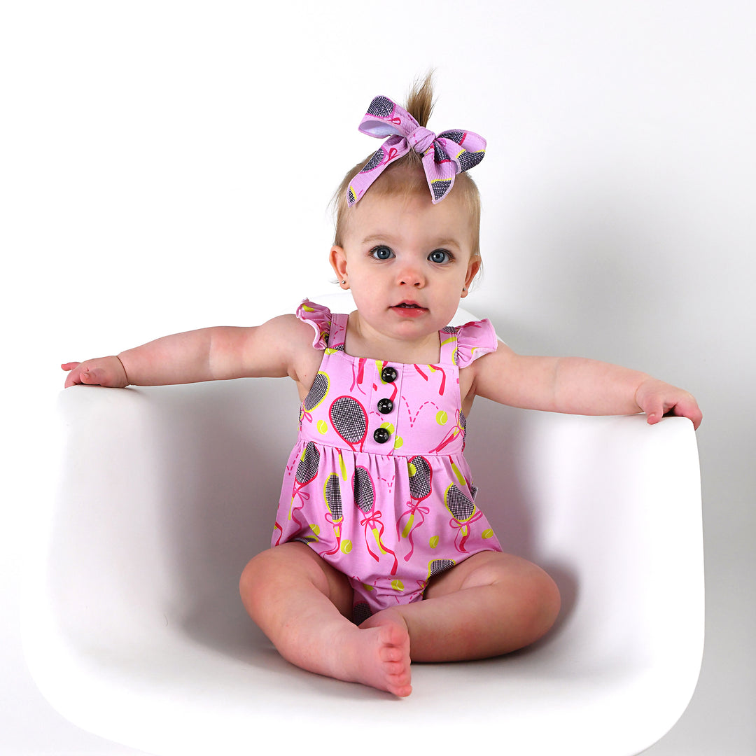 Serena Pink Tennis BUTTON BUBBLE - Gigi and Max