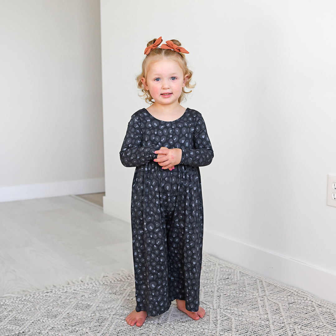 Ash Black Leopard WIDE LEG ROMPER - Gigi and Max