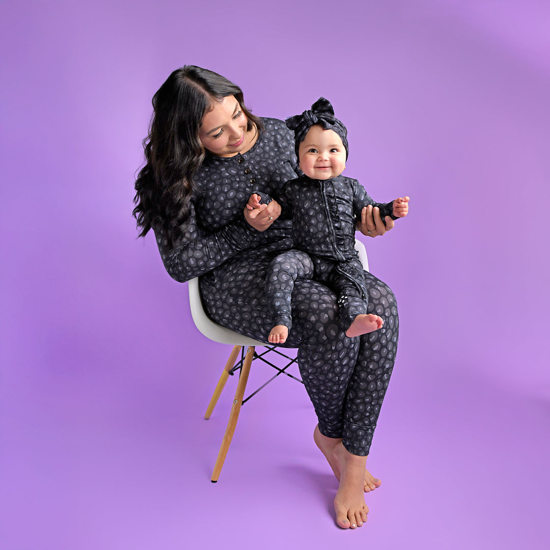 Ash Black Leopard MOMMY TWO PIECE - Gigi and Max