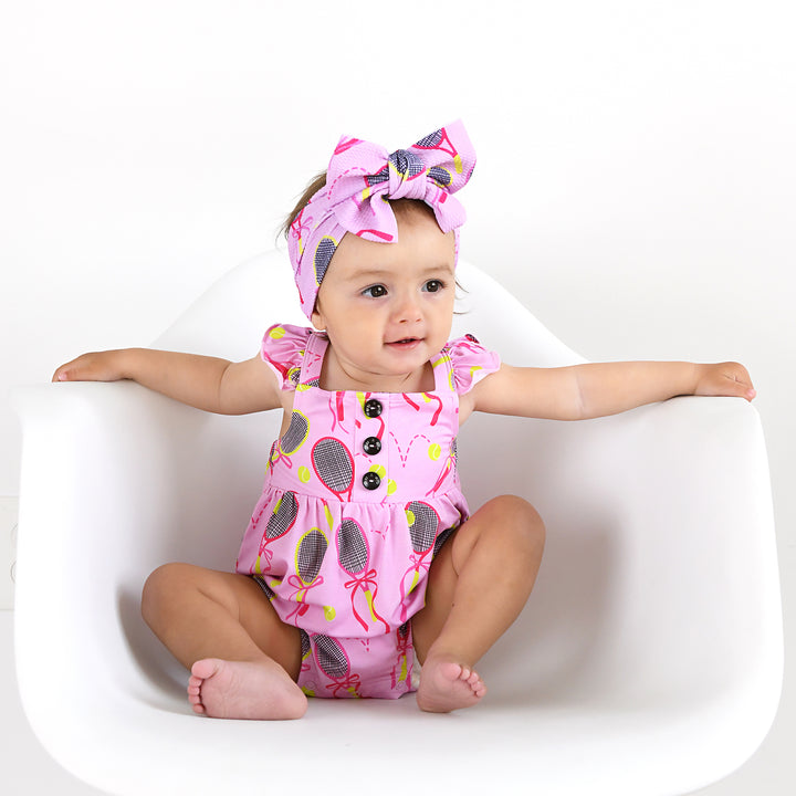 Serena Pink Tennis BUTTON BUBBLE - Gigi and Max