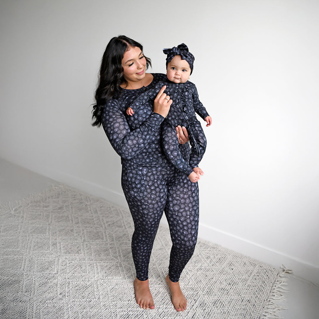 Ash Black Leopard MOMMY TWO PIECE - Gigi and Max