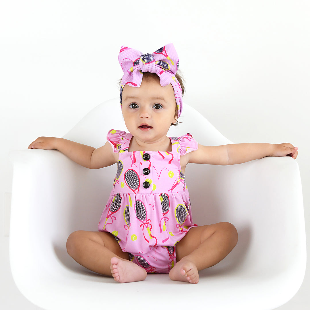 Serena Pink Tennis BUTTON BUBBLE - Gigi and Max