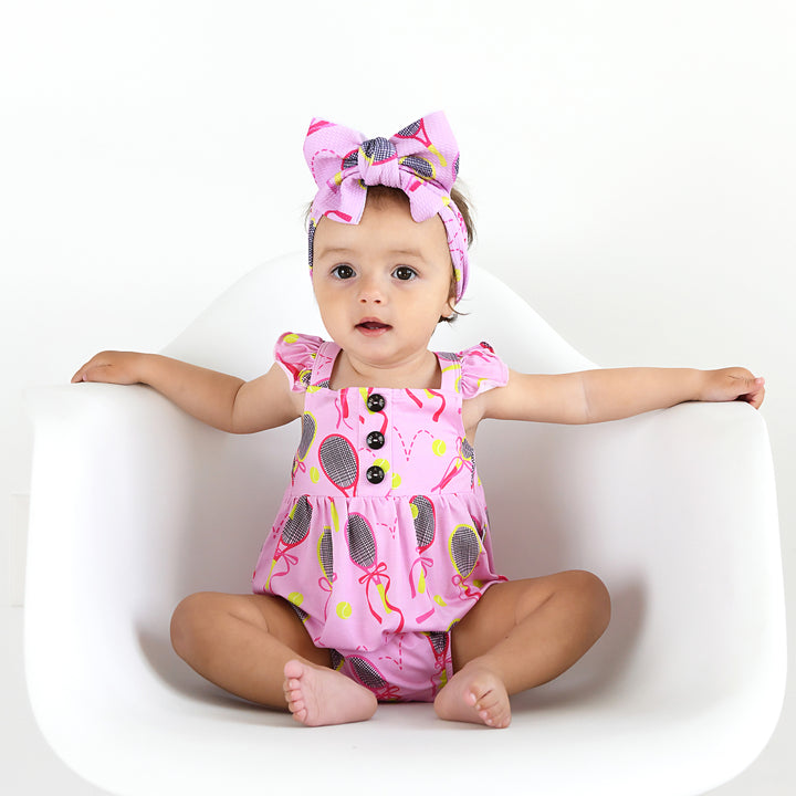 Serena Pink Tennis BUTTON BUBBLE - Gigi and Max