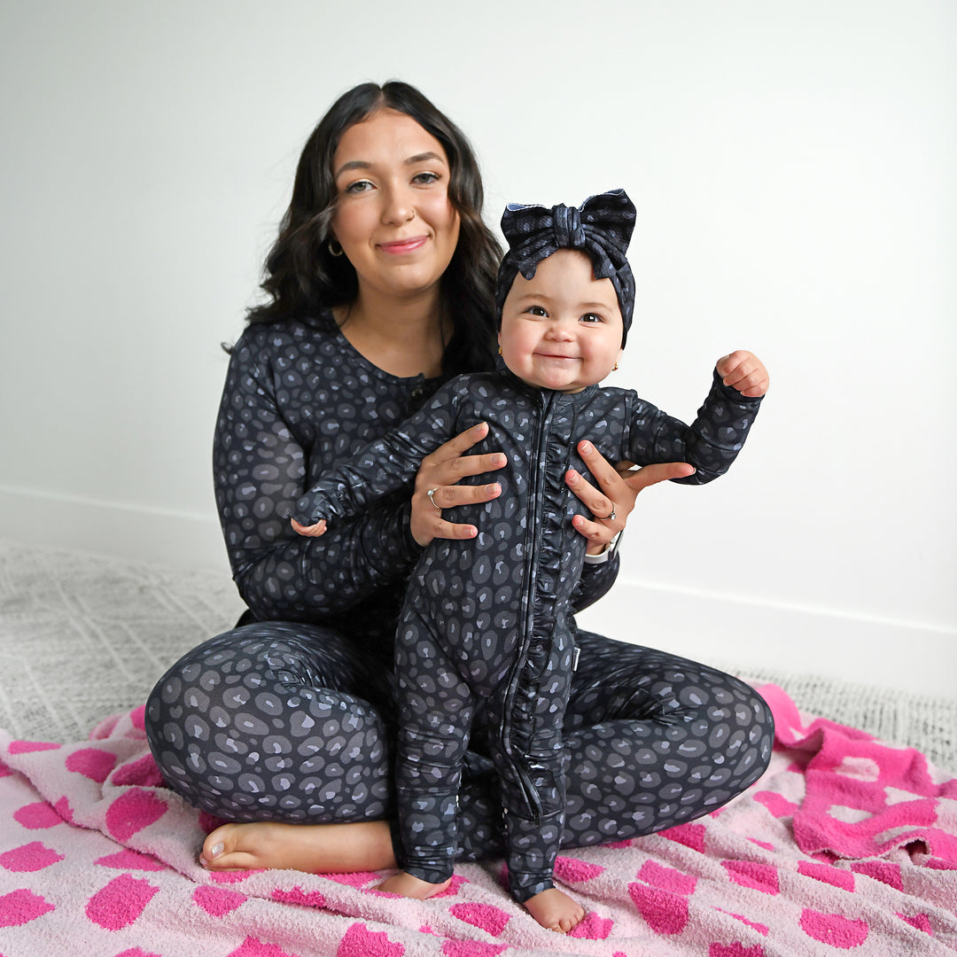 Ash Black Leopard MOMMY TWO PIECE - Gigi and Max