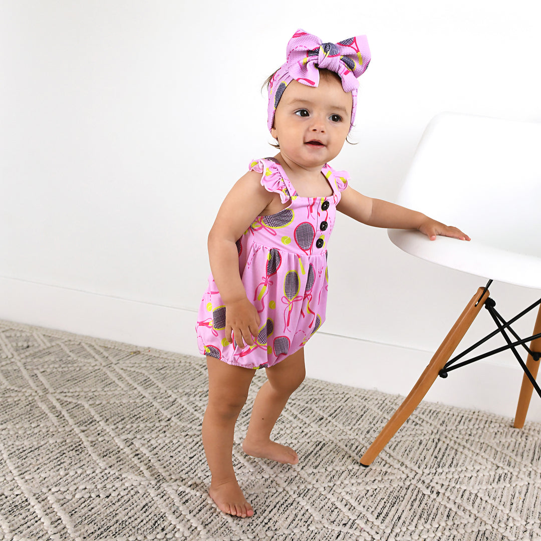 Serena Pink Tennis BUTTON BUBBLE - Gigi and Max