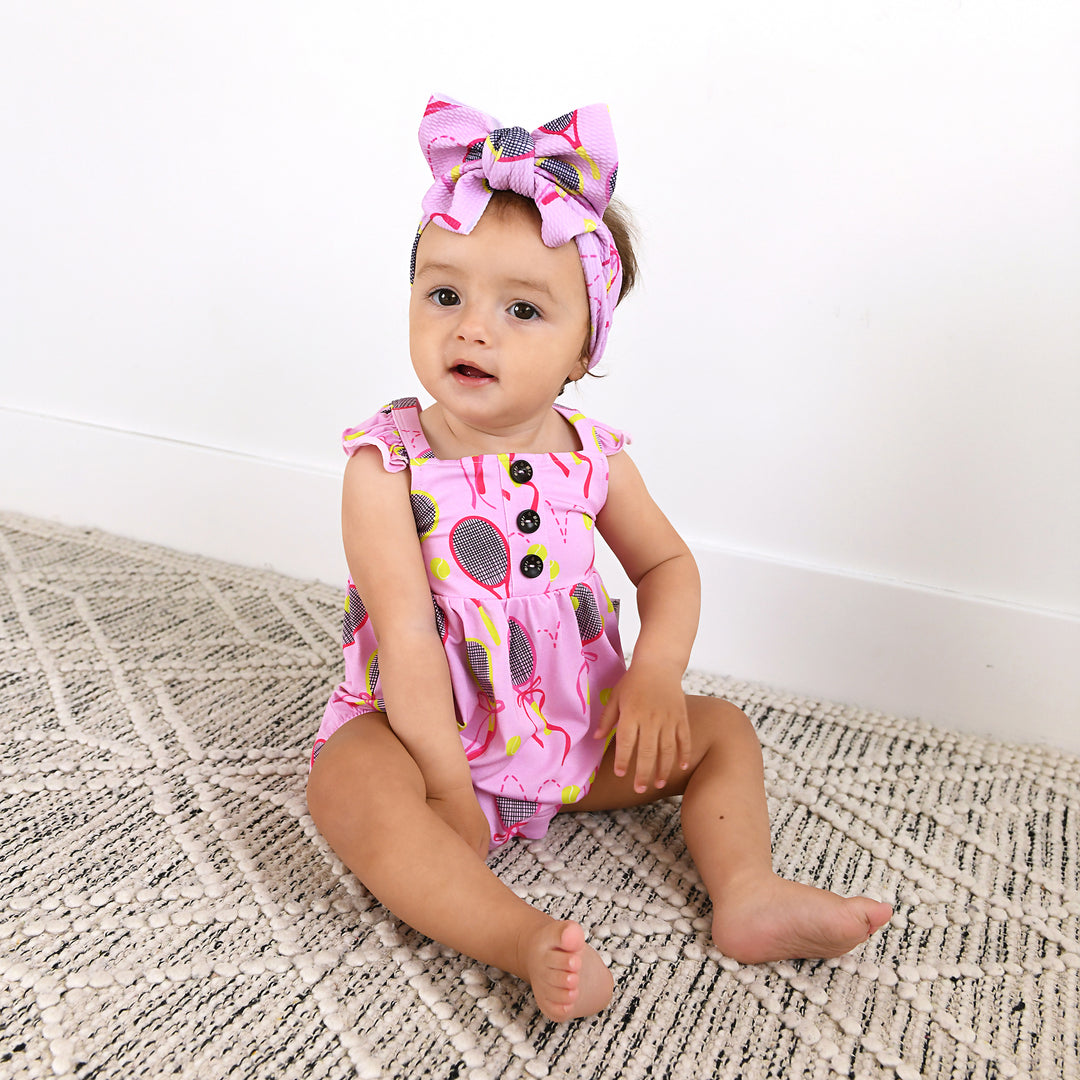 Serena Pink Tennis BUTTON BUBBLE - Gigi and Max