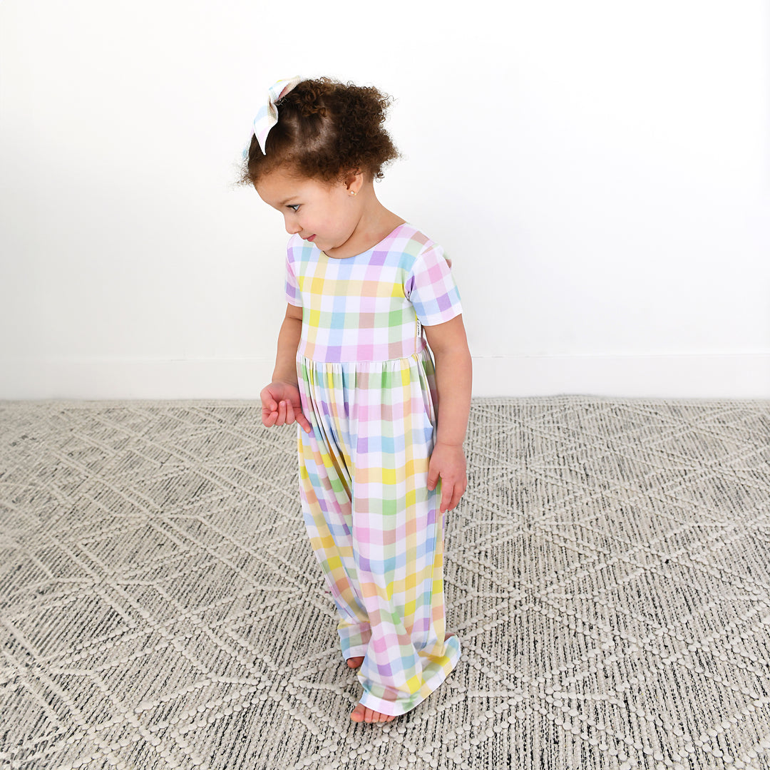 Winnie Pastel Plaid ROMPER - Gigi and Max