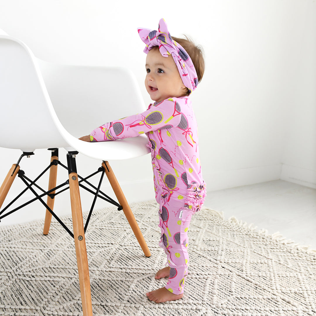 Serena Pink Tennis RUFFLE ZIP - Gigi and Max