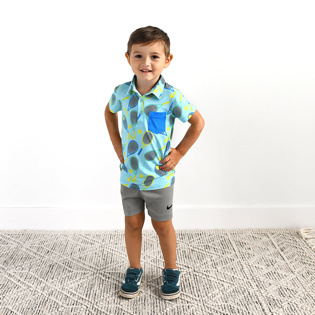 Roger Blue Tennis POLO SHIRT - Gigi and Max