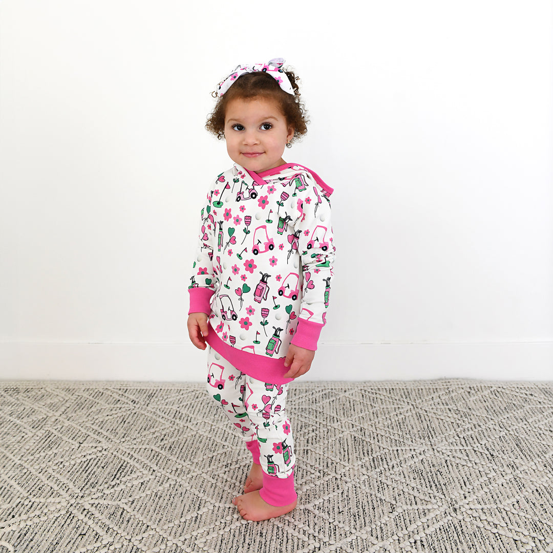 Lexi Pink Golf HOODIE SET - Gigi and Max