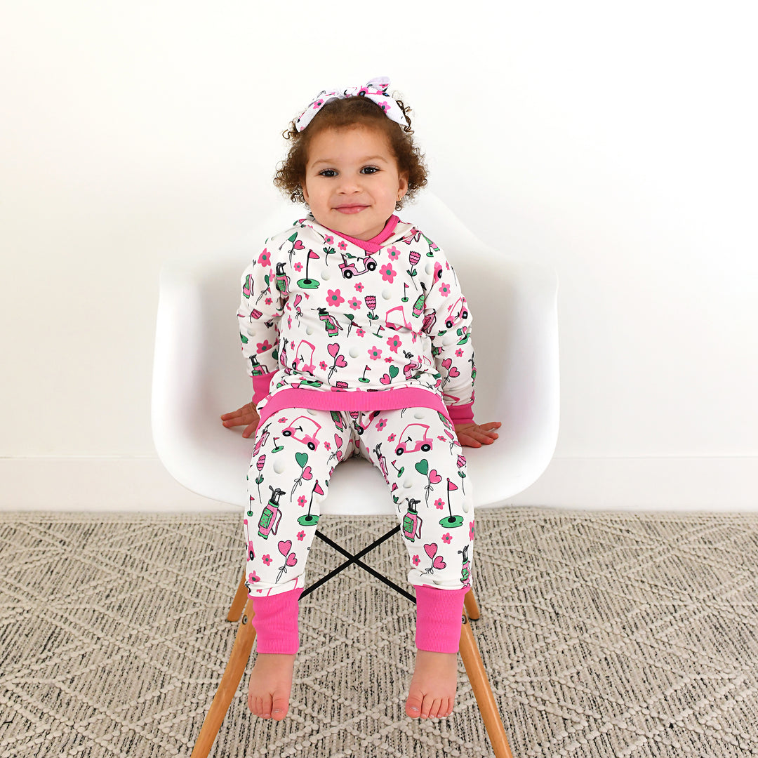 Lexi Pink Golf HOODIE SET - Gigi and Max