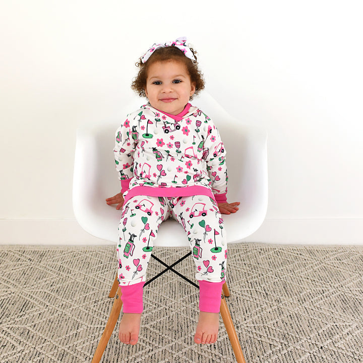 Lexi Pink Golf HOODIE SET - Gigi and Max