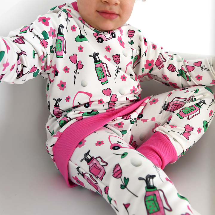 Lexi Pink Golf HOODIE SET - Gigi and Max