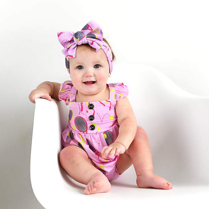 Serena Pink Tennis BUTTON BUBBLE - Gigi and Max