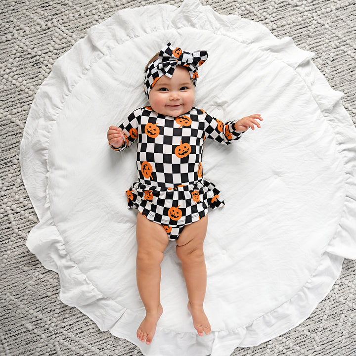 Merlin Checkered Pumpkins TUTU - Gigi and Max