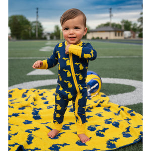 Michigan Blue & Maize PLUSH BLANKET - Gigi and Max