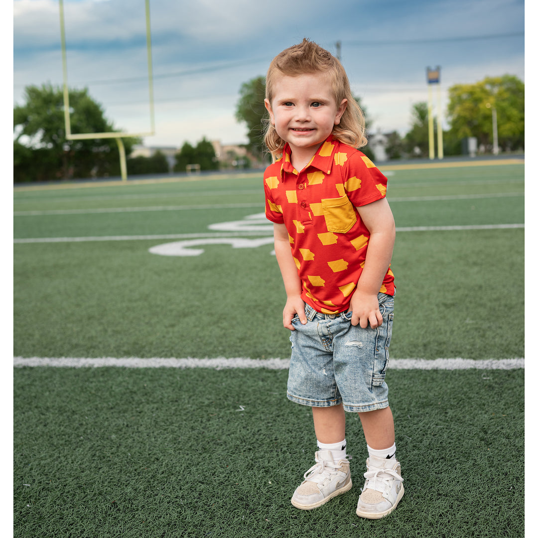 Iowa Cardinal & Gold POLO SHIRT - Gigi and Max