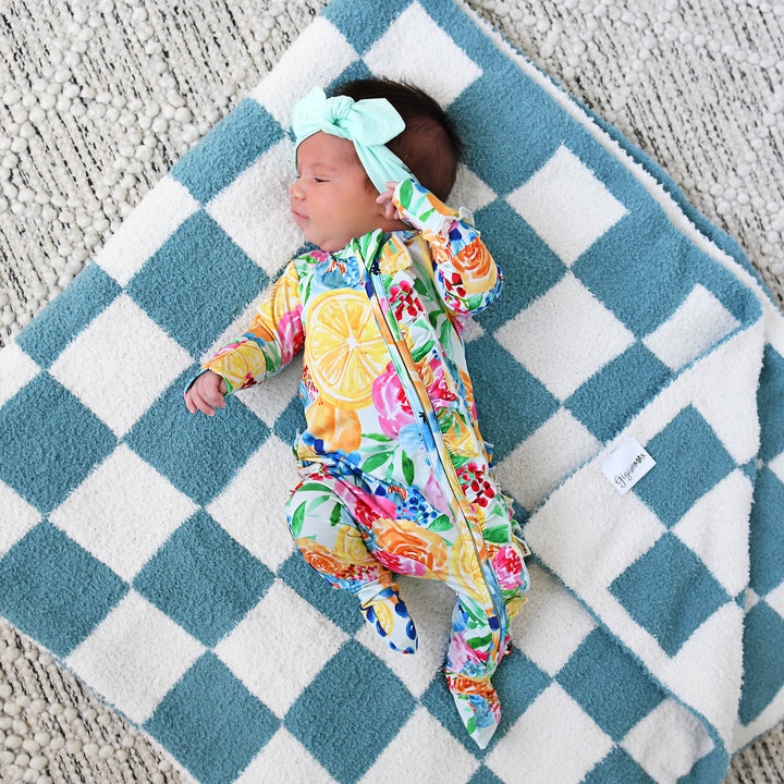 Drake Blue Checks PLUSH BLANKET