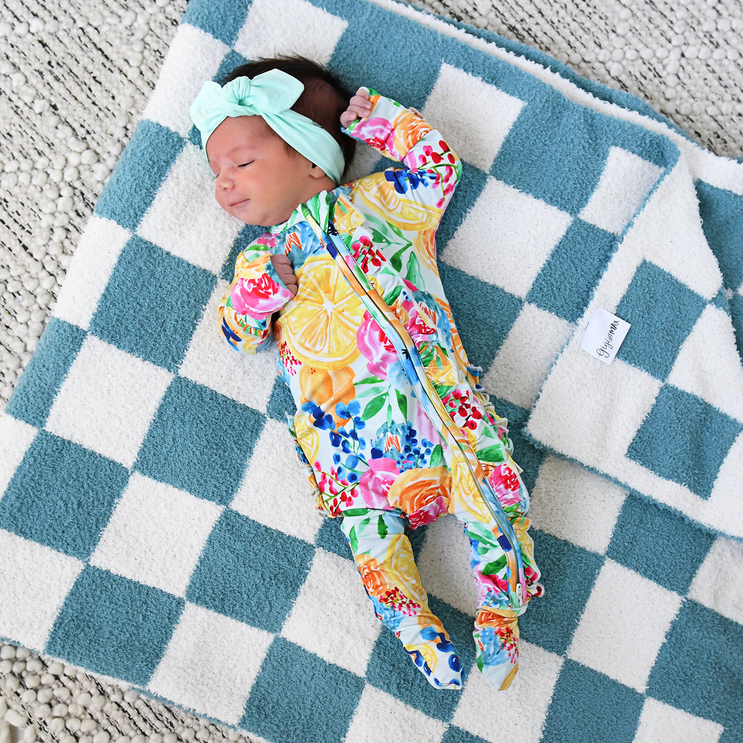 Drake Blue Checks PLUSH BLANKET