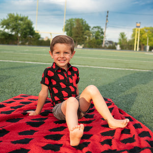 Georgia Black & Red PLUSH BLANKET - Gigi and Max