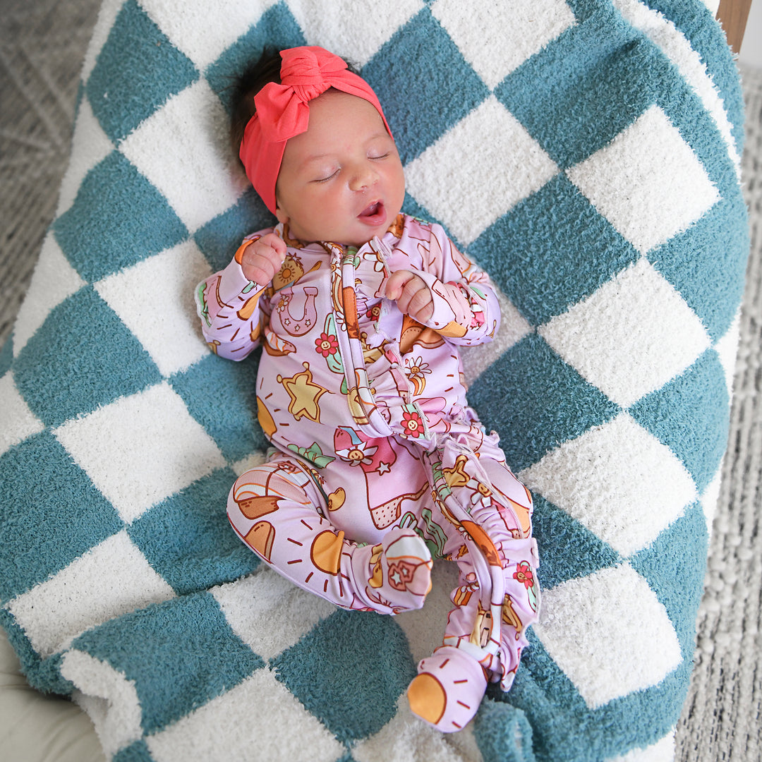 Drake Blue Checks PLUSH BLANKET