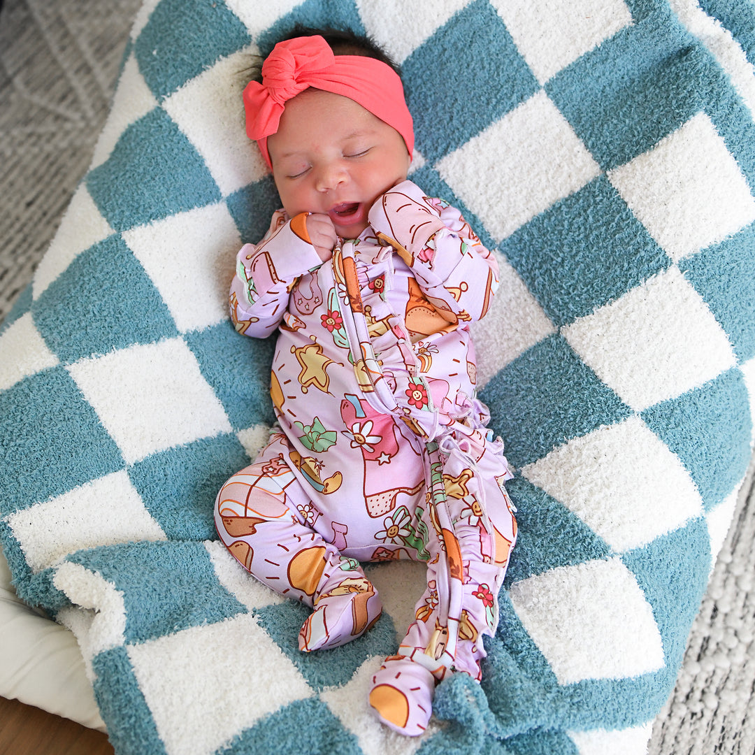 Drake Blue Checks PLUSH BLANKET