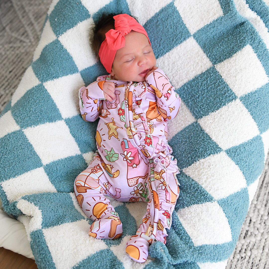 Drake Blue Checks PLUSH BLANKET