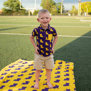 Louisiana Purple & Gold PLUSH BLANKET - Gigi and Max