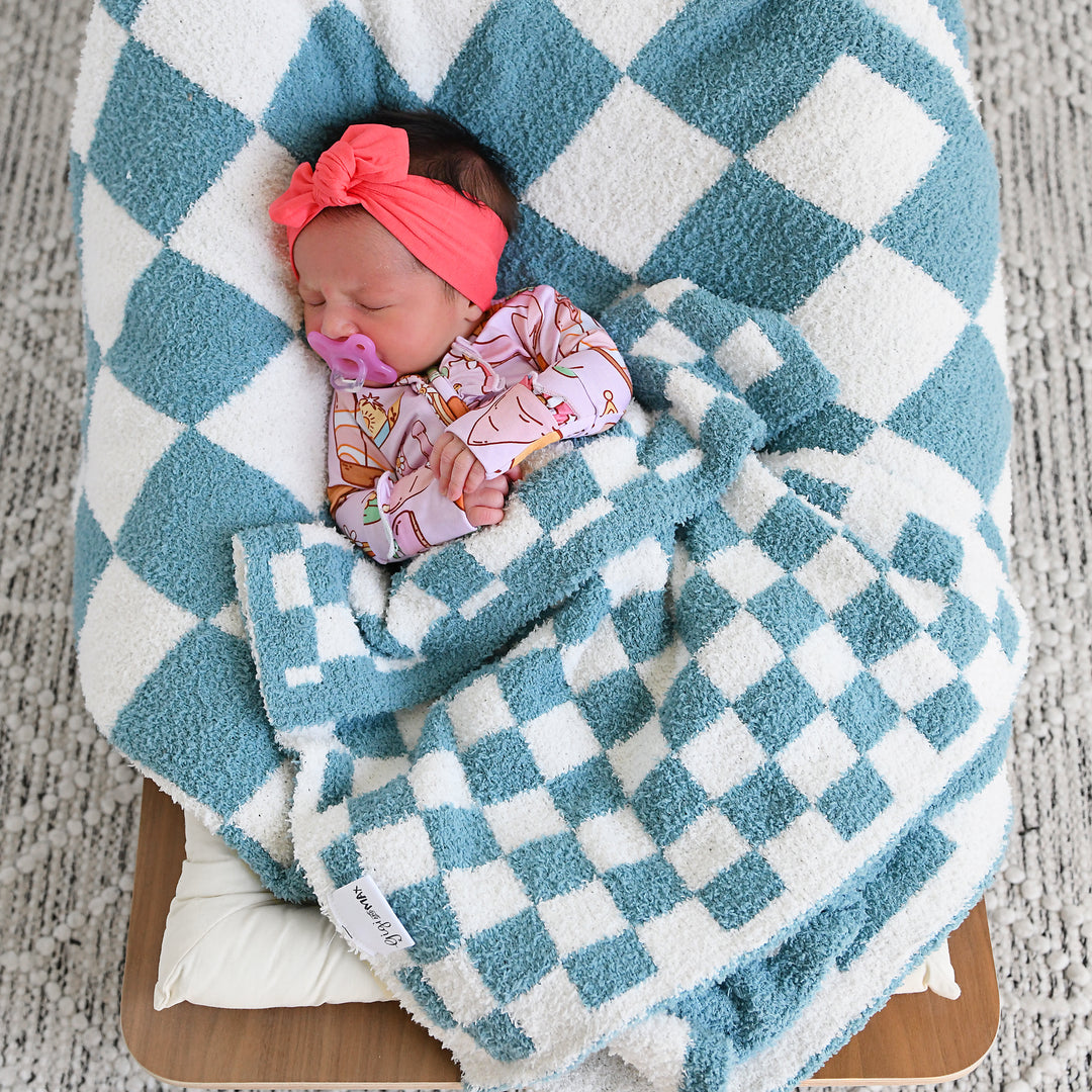 Drake Blue Checks PLUSH BLANKET