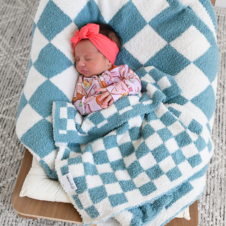 Drake Blue Checks PLUSH BLANKET