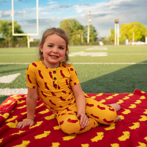 California Gold & Cardinal PLUSH BLANKET - Gigi and Max