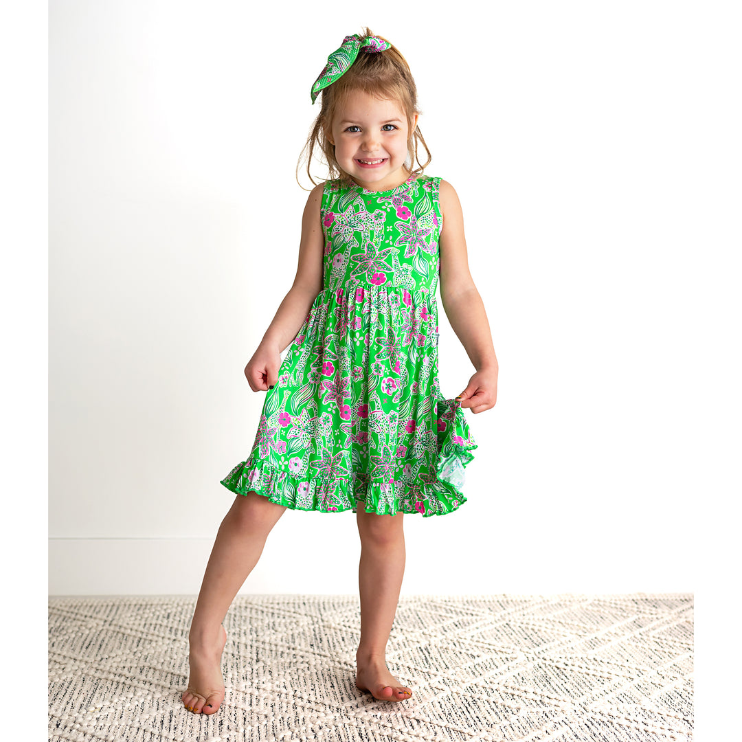 Safari TANK RUFFLE TWIRL DRESS - Gigi and Max