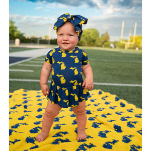 Michigan Blue & Maize HEADWRAP - Gigi and Max