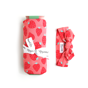 Annabelle Strawberries SWADDLE - Gigi and Max