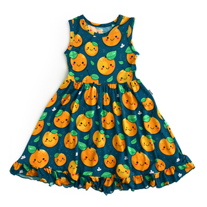 Cutie Orange TANK RUFFLE TWIRL DRESS - Gigi and Max