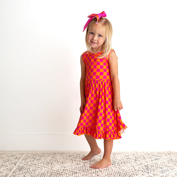 Eric Orange TANK RUFFLE TWIRL DRESS - Gigi and Max