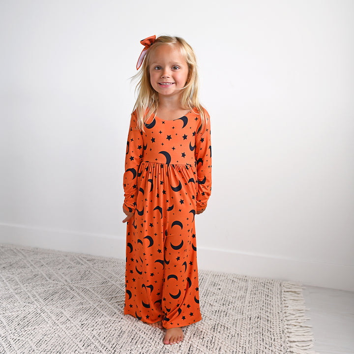 Blaise Orange Moon WIDE LEG ROMPER - Gigi and Max