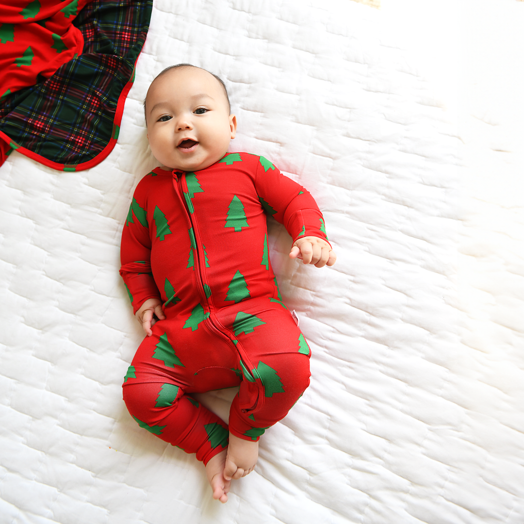 Kane Tartan & Kevin Trees Double Layer Blanket - Gigi and Max