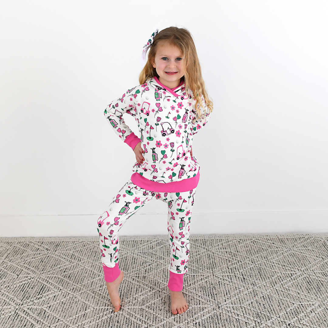 Lexi Pink Golf HOODIE SET - Gigi and Max