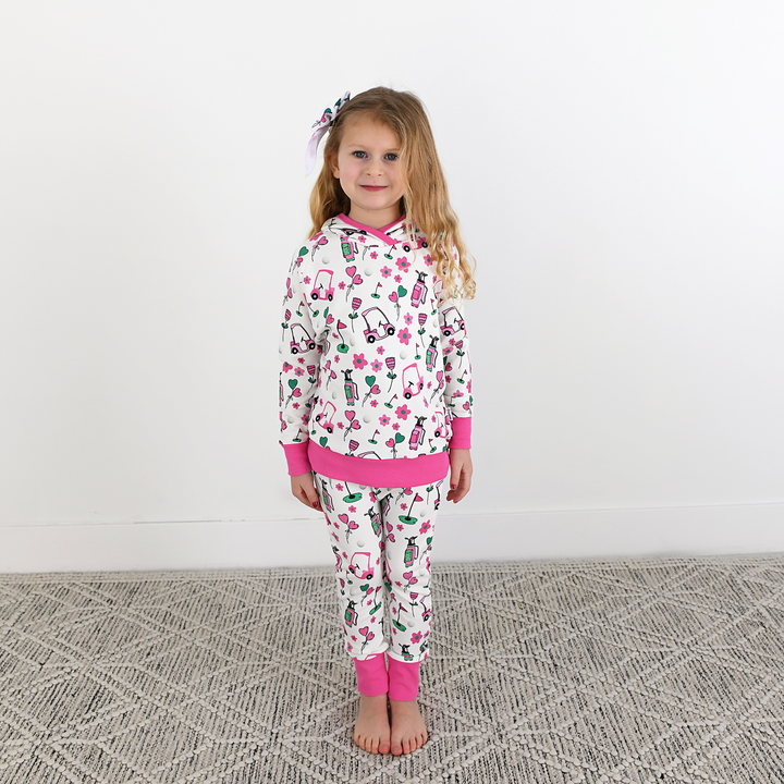 Lexi Pink Golf HOODIE SET - Gigi and Max