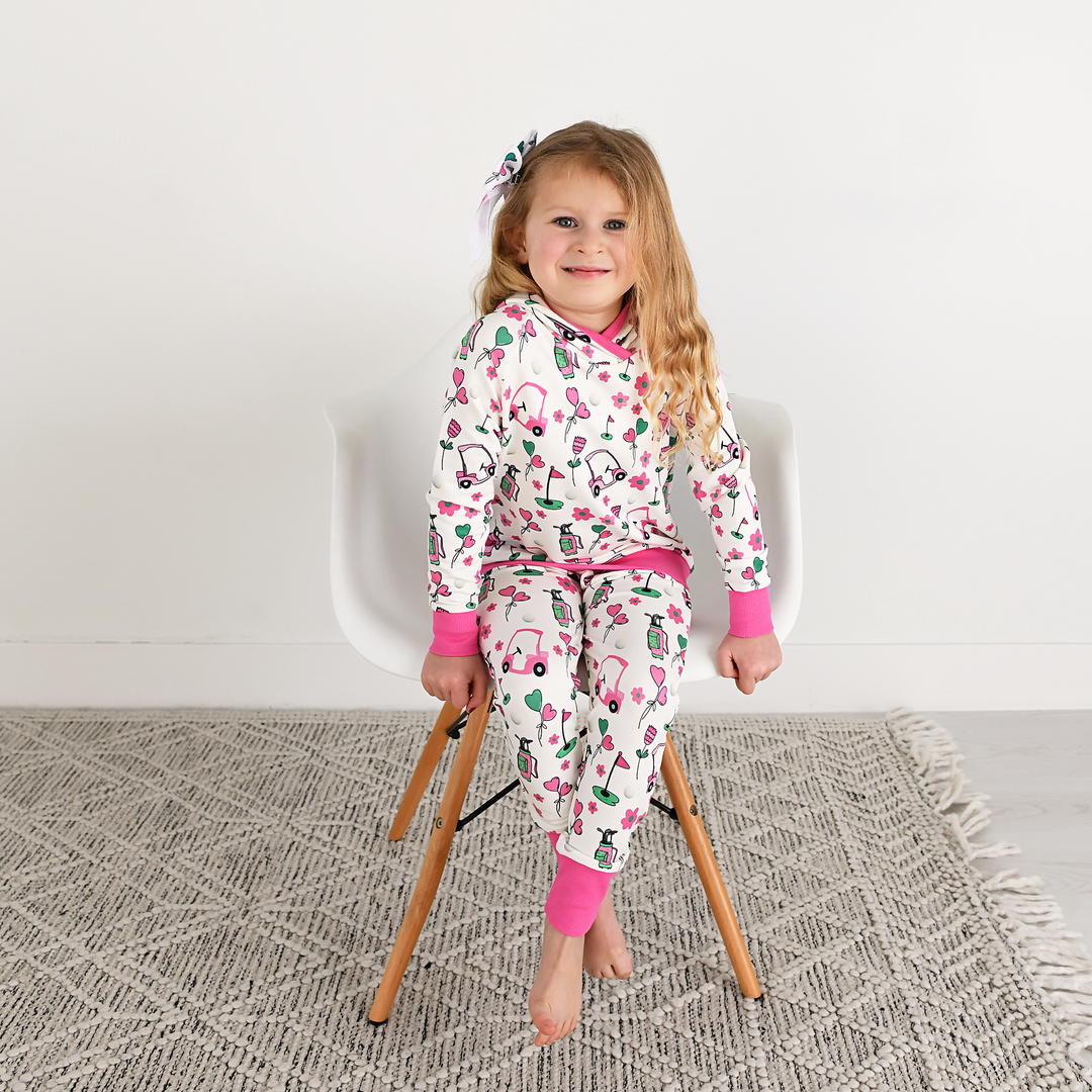 Lexi Pink Golf HOODIE SET - Gigi and Max