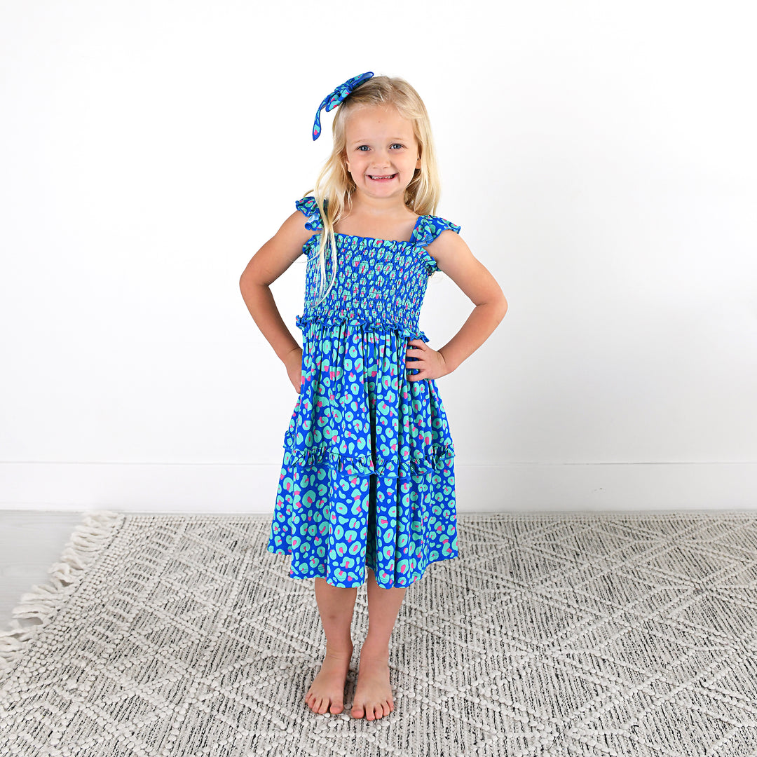 Miley Leopard SMOCKED DRESS - Gigi and Max