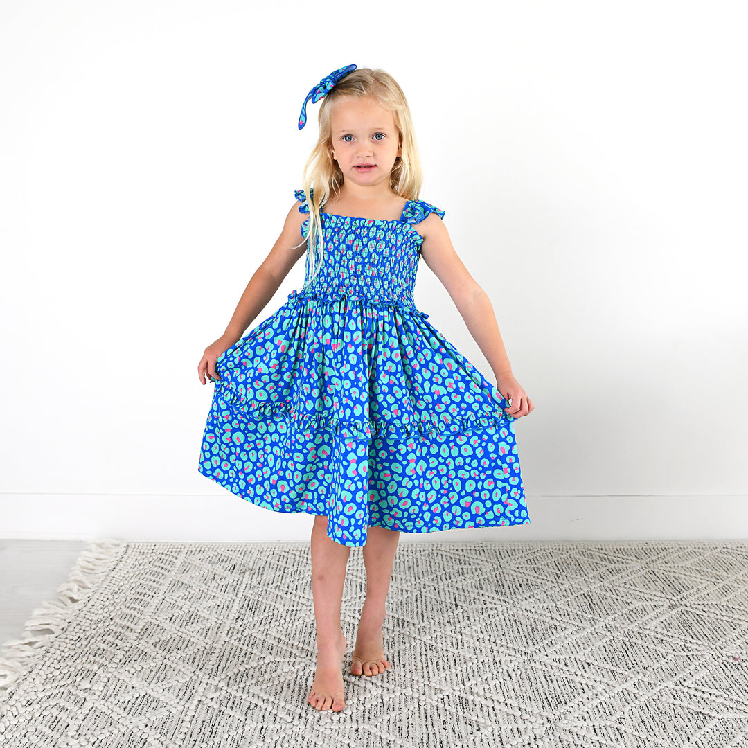 Miley Leopard SMOCKED DRESS - Gigi and Max