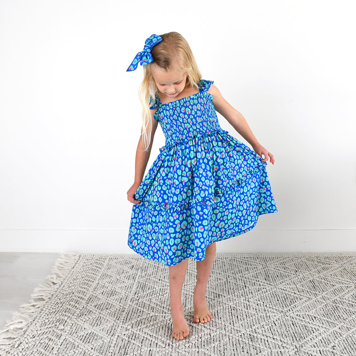 Miley Leopard SMOCKED DRESS - Gigi and Max