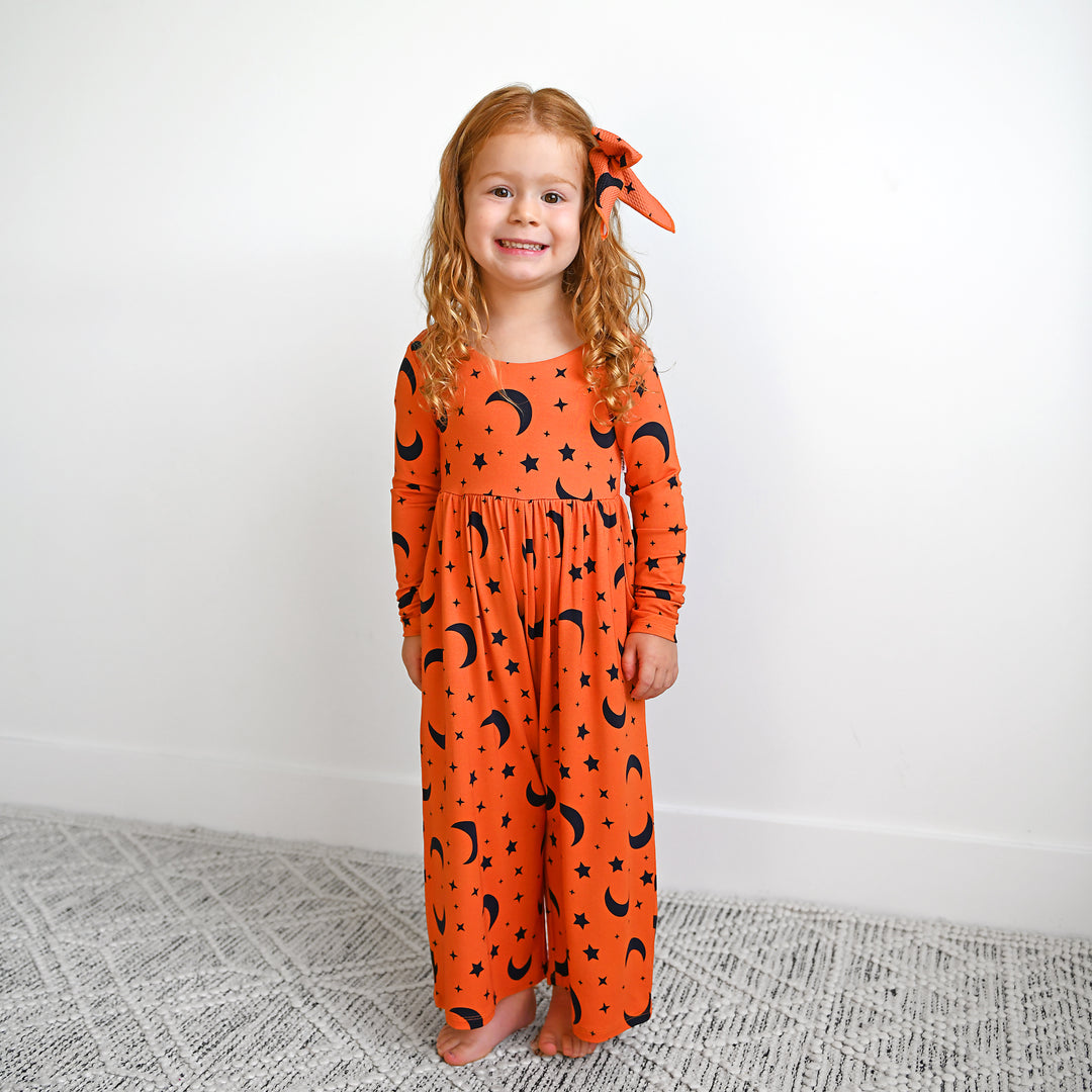 Blaise Orange Moon WIDE LEG ROMPER - Gigi and Max