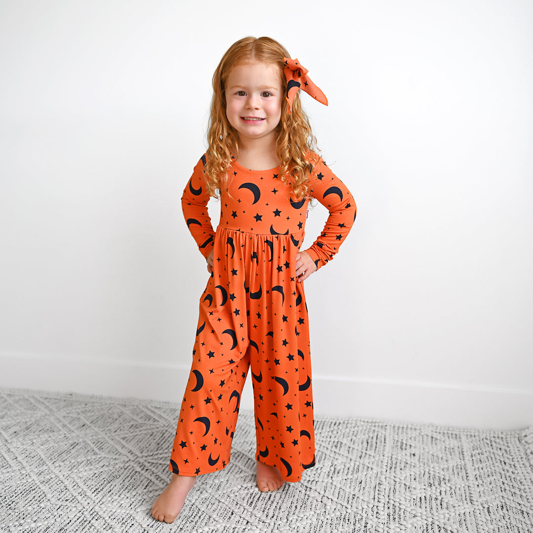 Blaise Orange Moon WIDE LEG ROMPER - Gigi and Max