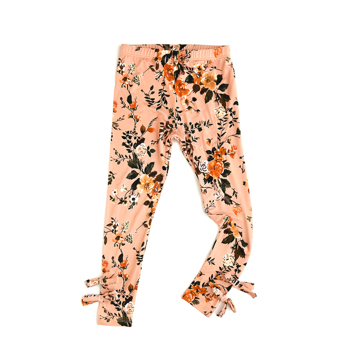 Flora Light Pink BOW LEGGINGS - Gigi and Max